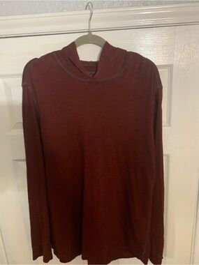 Vince Men's Crewneck Thin Hoodie— XL Deep Burgundy